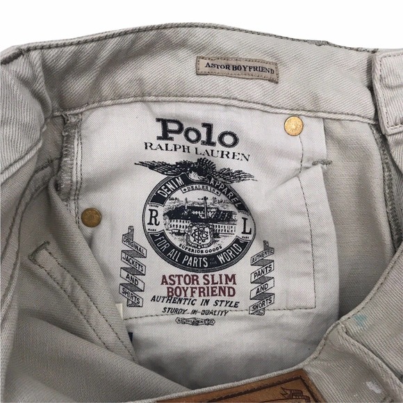 NEW POLO RALPH LAUREN WOMENS SIZE 27 MID RISE PAINTED ASTOR BOYFRIEND JEANS - Picture 7 of 10